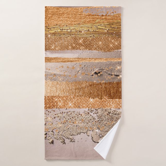 L'or du cuivre frappe la texture du glamour (Serviette de bain)