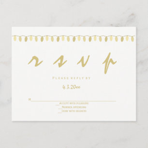 L'or moderne allume des cartes postales de rsvp de