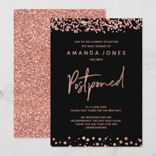 L'OR ROSE FAUX Faire-part de Baby shower reporté