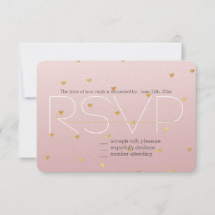 L'or rougissent les coeurs roses RSVP d'Ombre
