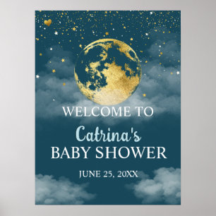 L'or turquoise sur la lune Affiche de bienvenue Ba