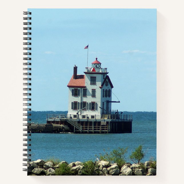 Lorain Harbor West Breakwater Light Notebook Notizbuch (Vorderseite)