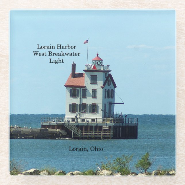 Lorain Harbour West Breakwater Light Untersetzer (Vorderseite)