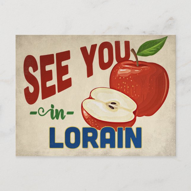 Lorain Ohio Apple - Vintage Travel Postkarte (Vorderseite)