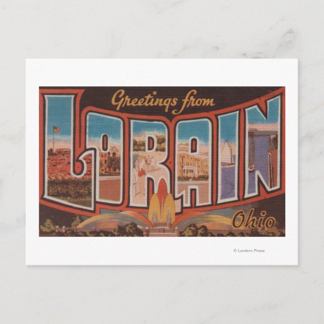 Lorain, OhioLarge Letter ScenesLorain, OH Postkarte (Vorderseite)