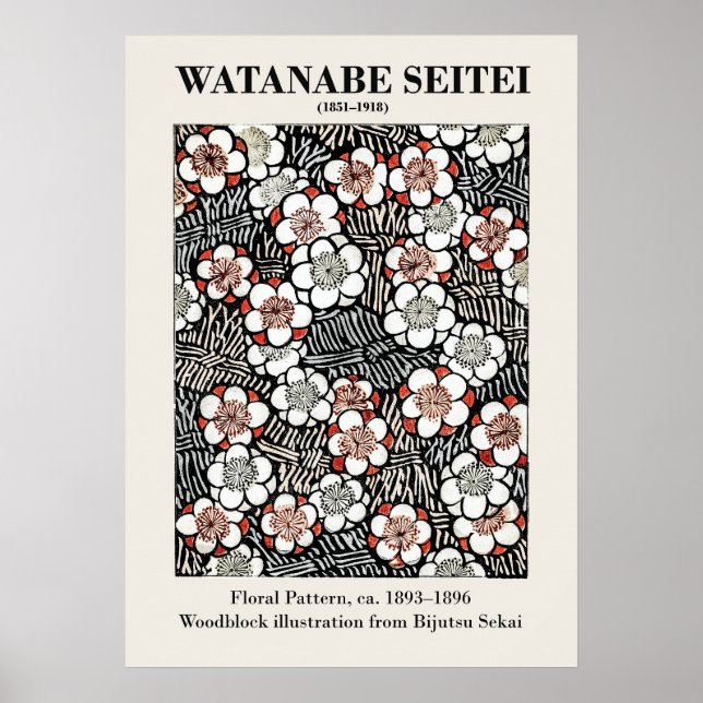 loral Pattern von Watanabe Seitei Poster (Vorne)