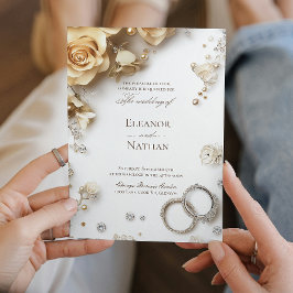 loral und Two Wedding Rings Ausgezeichnet Gerettet Einladung