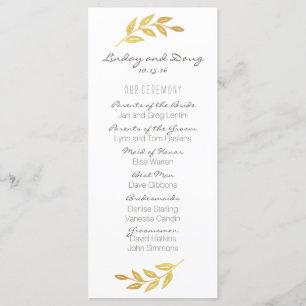 Lorbeer-Blatt-Goldhochzeits-Programm Programm