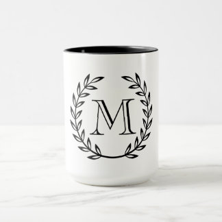 Lorbeer-Kranz-Monogramm Tasse