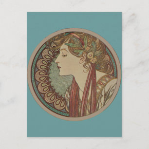 Lorbeer von Alphonse Mucha Postkarte