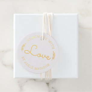Lorbeerblätter Handarbeit mit Liebe Geschenkanhänger