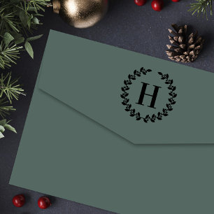 Lorbeerkranz Einzelinitialen-Monogramm Permastempel