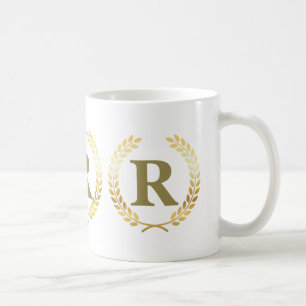 Lorbeerkranz personalisierter Faux-Goldblatt-Beche Kaffeetasse