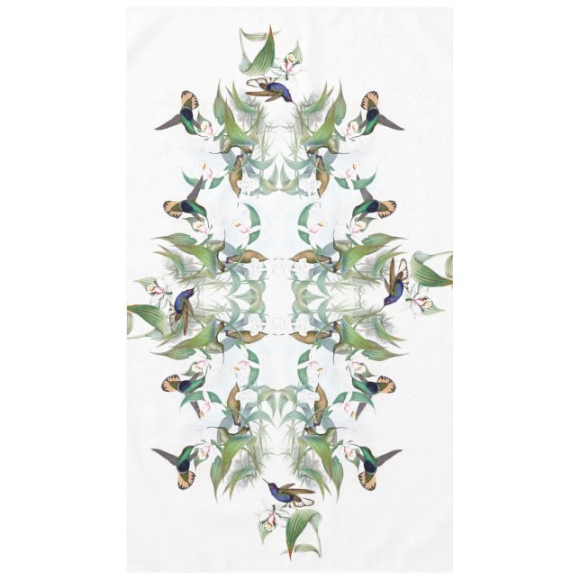 L'orchidée d'oiseaux de colibri fleurit la nappe (Devant)