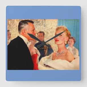 Lord and Lady Speedsticke Quadratische Wanduhr