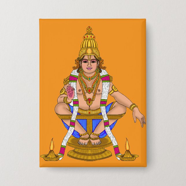 Lord Ayyappan Knopf Button (Vorderseite)