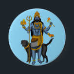 Lord Bhairava Button<br><div class="desc">Show your devotion with this Lord Bhairava button featuring intense Hindu devotional artwork. Bhairava,  the fierce manifestation of Lord Shiva,  symbolizes protection,  fearlessness,  and the destruction of negativity. Perfect for jackets,  bags,  backpacks,  and accessories,  this spiritual pin badge combines bold sacred symbolism with everyday style.</div>