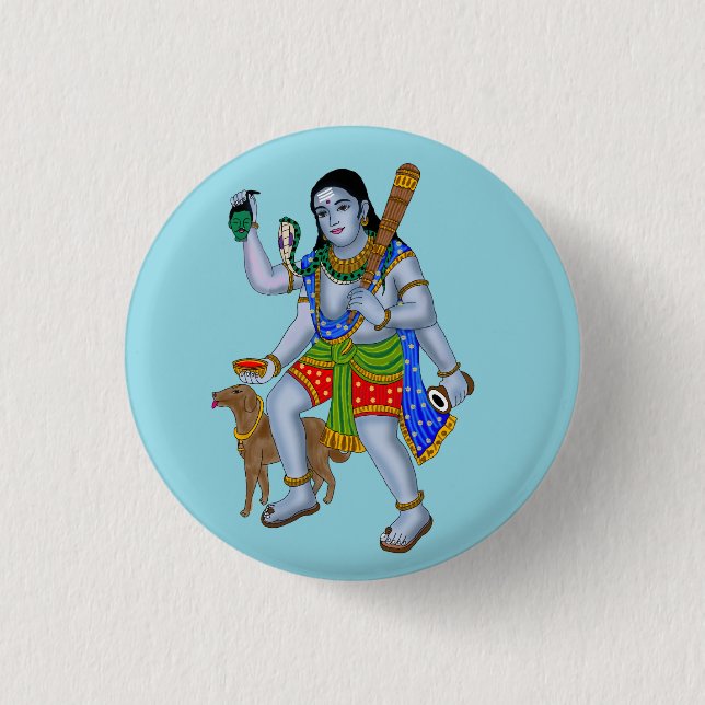 Lord Bhairava Knopf Button (Vorderseite)