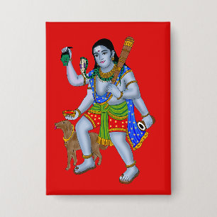 Lord Bhairava Knopf Button