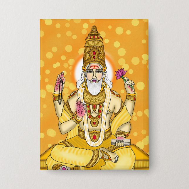 Lord Brihaspati Dev Knopf Button (Vorderseite)