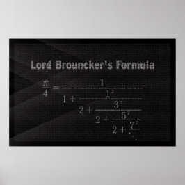 Lord Brounckers Pi Formel - Math Poster