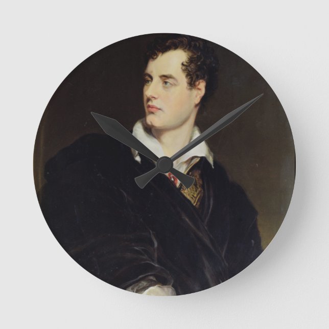 Lord Byron after a Portrait painted by Thomas Phil Runde Wanduhr (Vorderseite)