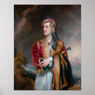 Lord Byron in albanischem Kleid - 1813 Poster