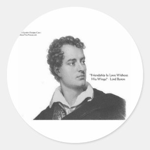 Lord Byron "Liebe ohne Flügel" Zitate Geschenke & Runder Aufkleber