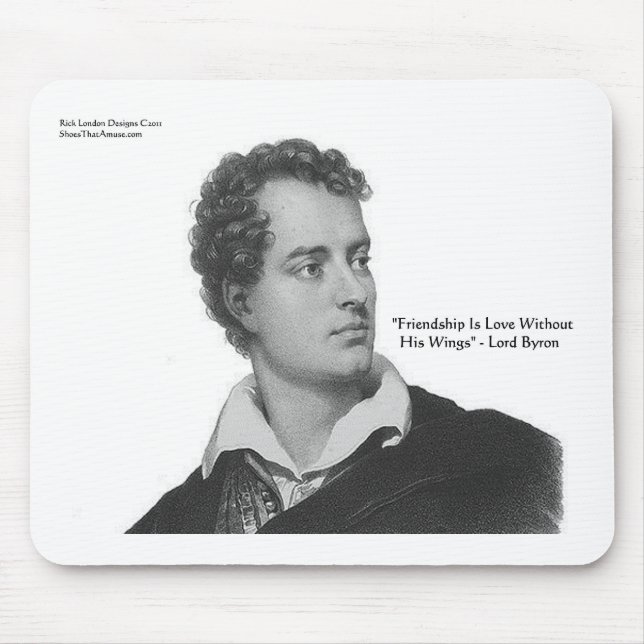 Lord Byron "Liebe W/O Wings" Zitat Geschenke & T-S Mousepad (Vorne)
