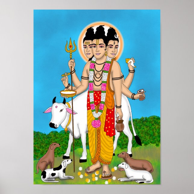 Lord Dattatreya Clock Poster (Vorne)