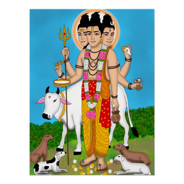 Lord Dattatreya Clock Poster (Vorderseite)