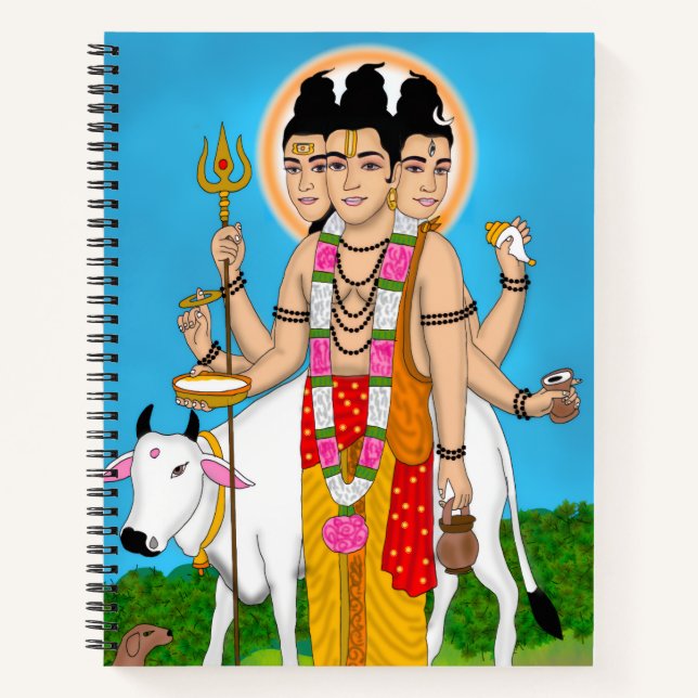 Lord Dattatreya Notebook Notizbuch (Vorderseite)