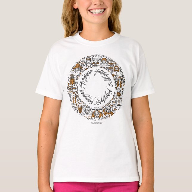 LORD DER RINGS™ Doodle Art T-Shirt (Vorderseite)