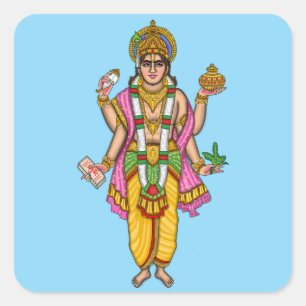 Lord Dhanvantari-Aufkleber Quadratischer Aufkleber