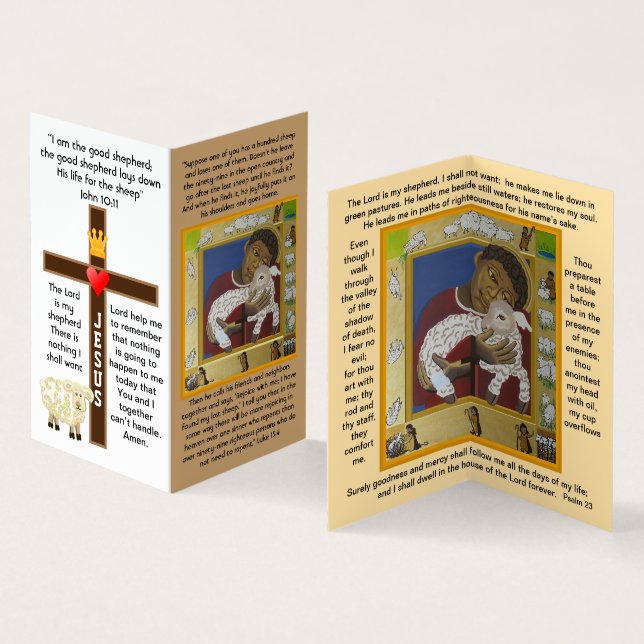 Lord est mon berger Lost mouton carte de prière (Intérieur et extérieur)