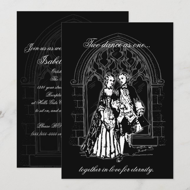 Lord et Lady Gothic Wedding Invitations (Devant / Derrière)