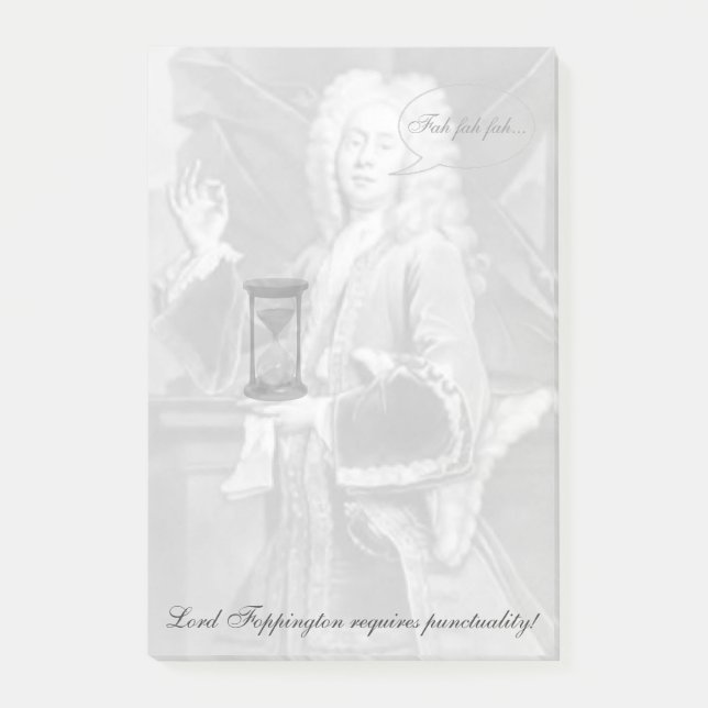 Lord F. fordert Pünktlichkeit! Lustiger Post-it Klebezettel (Vorderseite)