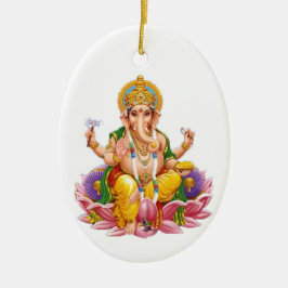 Lord Ganesh auf der Lotus-Blume Keramik Ornament