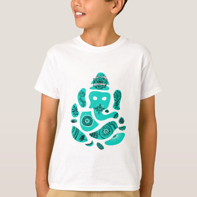 Lord Ganesh Elephant Kids' T - Shirt, Weiß T-Shirt (Vorderseite)