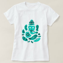 Lord Ganesh Elephant Women's Basic T - Shirt, Whit