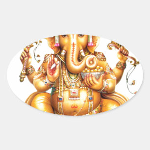 LORD GANESH HINDU GOD OVALER AUFKLEBER