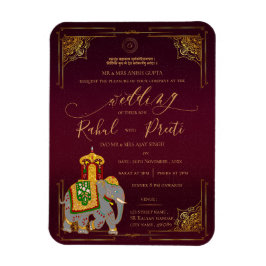 Lord Ganesh Red Gold Indian Wedding Einladung Magnet