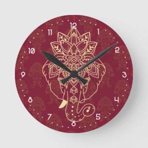 Lord Ganesh, schönes und knuspriges Bild Runde Wanduhr