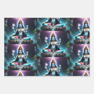 Lord Ganesh Wrapping Paper Flat Sheet Set 3 Geschenkpapier Set