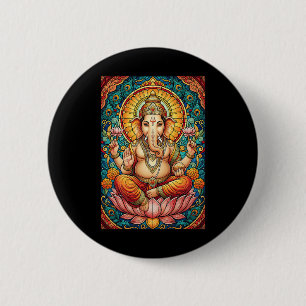 Lord Ganesha Buntglas Hindu Gott Hinduismus Button