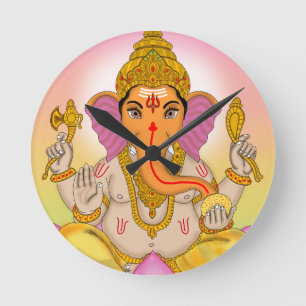 Lord Ganesha Clock Runde Wanduhr
