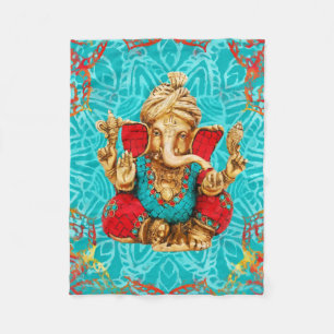 Lord Ganesha - gemischte Medien Fleecedecke