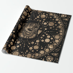 Lord Ganesha Gold und Black Dot Art Geschenkpapier