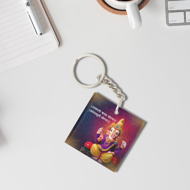 Lord Ganesha Idol Ganpati Mantra Schlüsselanhänger (Von Creator hochgeladen)