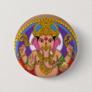 Lord Ganesha Knopf Button